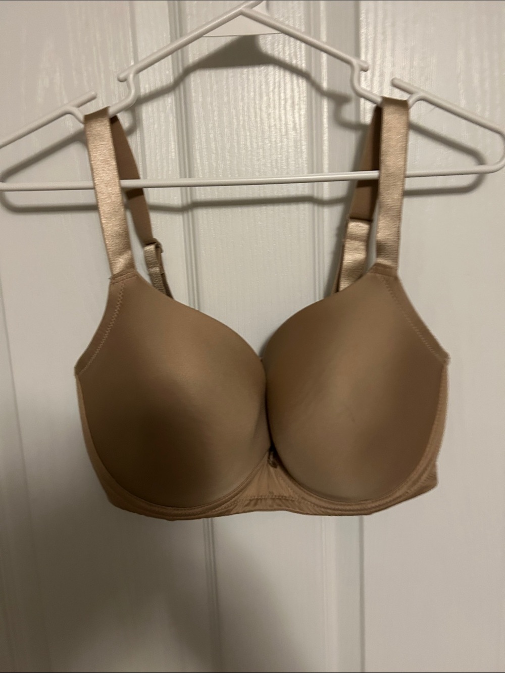 Everyday Smooth Full Coverage Bra - Beige with gold straps & trim